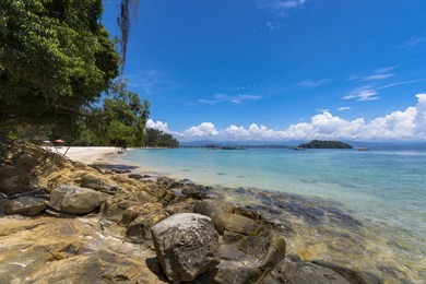 beach on the manukan island, sabah, malaysia.