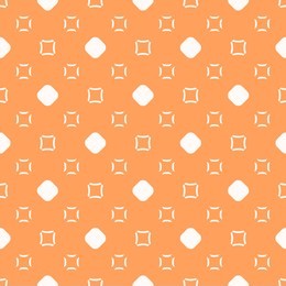 vector minimalist seamless pattern. colorful funky texture with small geometric shapes, circles, dots, outline squares. abstract orange and white minimal background. repeat design for decor, textile