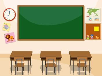 interior of a classroom illustration