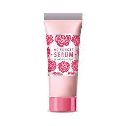 rose collagen vitamin skin care cream vector illustration