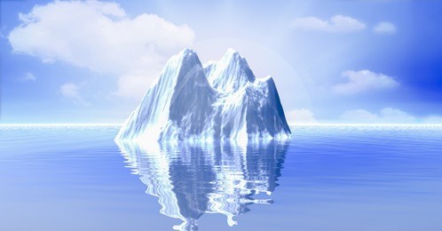 3d illustration of iceberg in the ocean