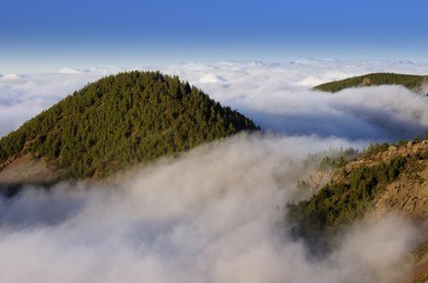 sea of clouds in the teide national park. tenerife