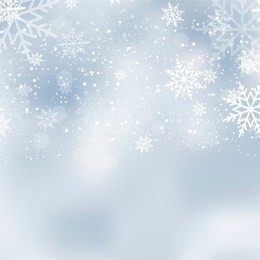 falling shining snow or snowflakes on blue background for happy new year. vector