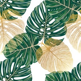 seamless pattern with tropical leaf palm . vector illustration.