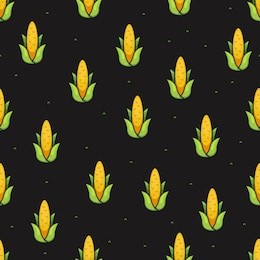 corn farm seamless pattern cartoon illustration