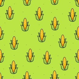 corn farm seamless pattern cartoon illustration