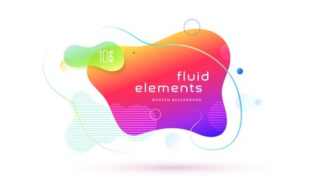 set of liquid color abstract geometric shapes. fluid gradient elements for minimal banner, logo, social post. futuristic trendy dynamic elements. abstract background. eps10 vector.