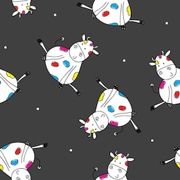 cow pattern vector, cartoon character