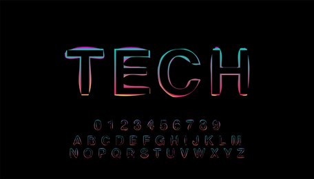 abstrct alphabet double exposure glitch modern style. typography colorful type for logo, creative, banner or heading black bold font