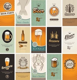 set of business cards on the topic of beer