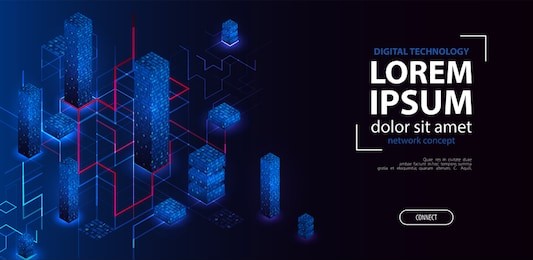 isometric big data flow processing concept, cloud database. abstract technology background. vector illustration