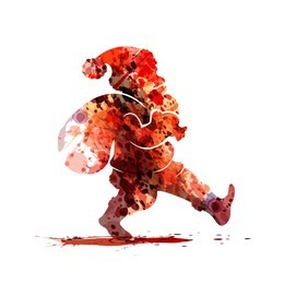 watercolor silhouette of santa claus. vector illustration