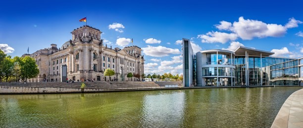 panoramic view at the government district in berlin