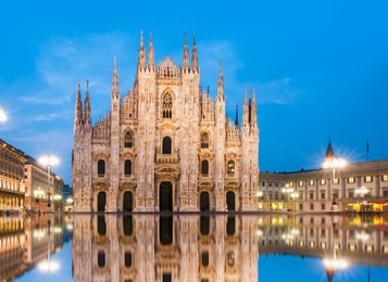 milan cathedral - (duomo di milano (milan cathedral) and piazza del duomo in milan)