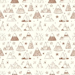 seamless pattern with mountains and stars. can be used for wallpaper, pattern fills, textile, web page background, surface textures