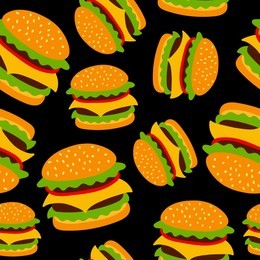 vector seamless pattern with hamburger. can be used for textile, website background, book cover, packaging.