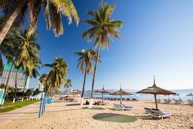 the promenade and main beach of nha trang on a warm september day