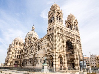 marseille cathedral in france with sky in the back.