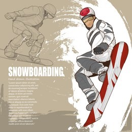 snowboarding illustration. sports background design.