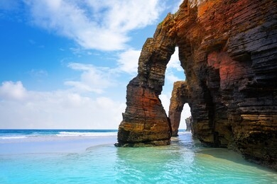 playa las catedrales catedrais beach in ribadeo galicia of lugo spain