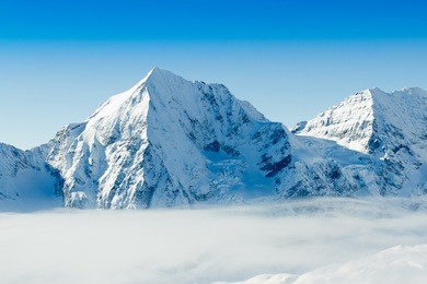 winter mountains - ski slopes in italian alps
