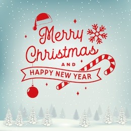 merry christmas and happy new year stamp, sticker set with snowflakes, hanging christmas ball, santa hat, candy. vector. vintage typography design for xmas, new year emblem in retro style.