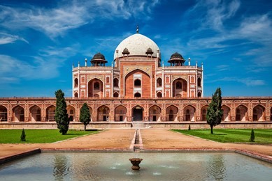 humayun's tomb. delhi, india. unesco world heritage site. frontal view