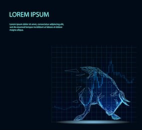 stock exchange trading banner. the bulls and bears struggle. equity market concept illustration. abstract image in the form of a starry sky or space, consisting of points, lines,  vector wireframe