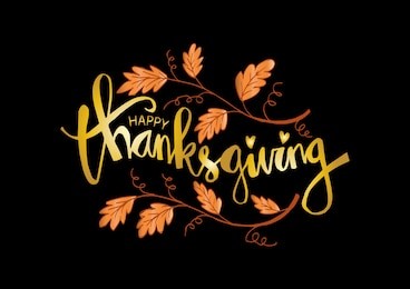 hand drawn thanksgiving typography poster. celebration quote "happy thanksgiving"