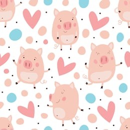seamless vector pattern with cute piglets. great for children's textiles, various surfaces, wallpaper.