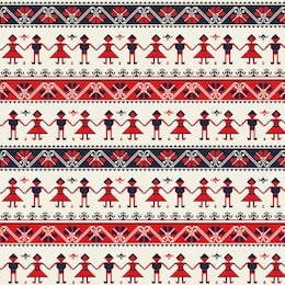 seamless pattern design with traditional romanian folk motif