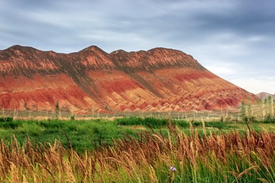 the unique danxia landform in zhangye scenic spot