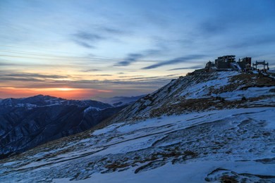 the sun rises early in the morning on mount wutai