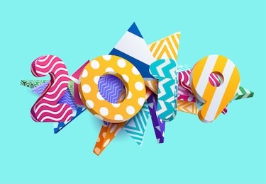 new year 2019. colorful design.