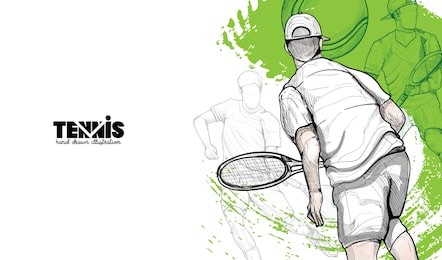 tennis player vector illustration. sport background design. tennis wallpaper