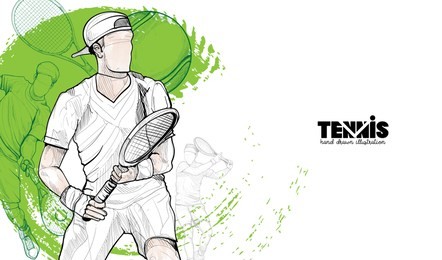 tennis player vector illustration. sport background design. tennis wallpaper