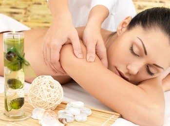 woman on spa massage of body in the beauty salon.