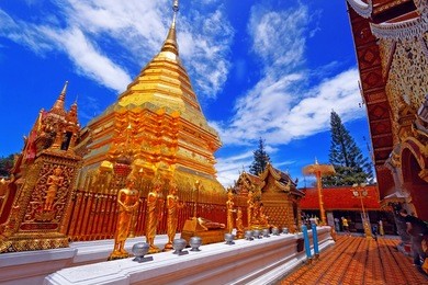 wat phra that doi suthep is a major tourist destination of chiang mai, thailand.