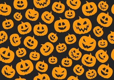halloween seamless texture with pumpkins. vector.