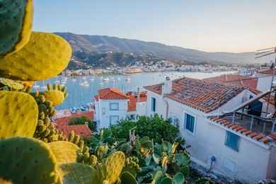 poros island in a summer day in greece