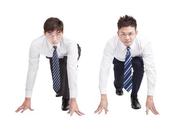 two businessman in a starting position