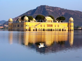 the palace jal mahal. jal mahal (water palace) was built during the 18th century in the middle of man sager lake. jaipur, rajasthan, india.