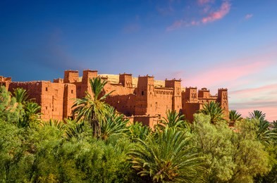 kasbah ait ben haddou in the desert near atlas mountains, morocco