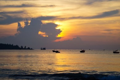 da nang, vietnam: the beauty of sunset at my khe beach.    