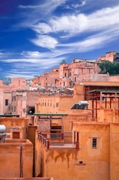 beautiful street of old medina in fes, morocco