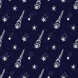meteor shower. falling stars. starry sky background. hand drawn doodle stars seamless pattern. meteorites and comets vector illustration. shooting stars