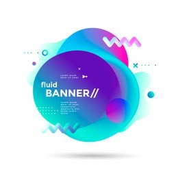 creative design fluid banner with futuristic gradients shapes. vibrant geometric elements. minimal brigth backgrounds for flyer, cover, brochure. vector template