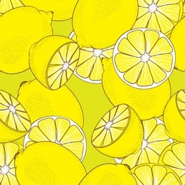 seamless pattern from yellow juicy lemons