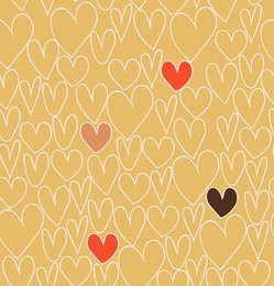 endless abstract love pattern. doodle cartoon backdrop with hand drawn hearts. textile texture