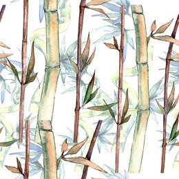 green leaf of bamboo. leaf plant botanical garden floral foliage. seamless background pattern. fabric wallpaper print texture. aquarelle leaf for background, texture, wrapper pattern, frame or border.